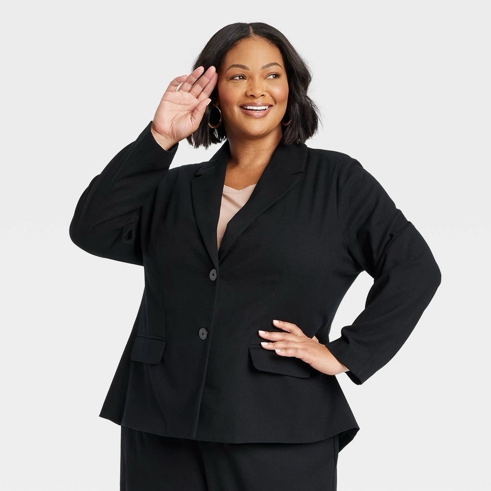 Ava & Viv Women's Classic Black Suit Jacket